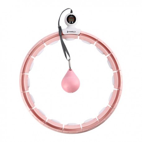 GIMNASTIKOS LANKAS HHM15 HULA HOOP PINK MAGNETIC WITH WEIGHT + COUNTER HMS