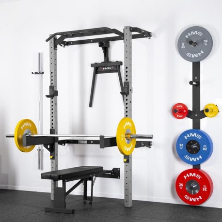 Sieninis sulankstomas jėgos stovas KLT22 HOME WALL SET SILVER HMS