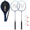 NRZ210 ALUMINIUM-BADMINTONSCHLÄGER-SET + 3 FEDERBÄLLE + TASCHE 1/2 NILS