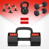Surenkamas hantelis HL05 3in1 ADJUSTABLE DUMBBELL WITH PUSH-UP BAR AND KETTLEBELL FUNCTION HMS