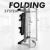 Sieninis sulankstomas jėgos stovas KLT34 MULTIFUNCTIONAL FOLDING POWER RACK GREY HMS