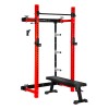 Sieninis sulankstomas jėgos stovas KLT34 MULTIFUNCTIONAL FOLDING POWER RACK RED HMS