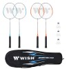 Badmintono rakečių rinkinys STEELTEC 416K BADMINTON SET LIME-BLUE 4 PSC + 3 PCS SHUTTLECOCKS WISH