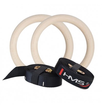 Mediniai gimnastikos žiedai TX07 WOODEN TRAINING RINGS HMS