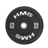 Gumuotas olimpinio grifo svarmuo BBR25 BLACK OLYMPIC PLATE - BUMPER 25 KG HMS