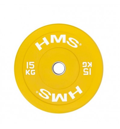 Gumuotas olimpinio grifo svarmuo CBR15 OLYMPIC PLATE - BUMPER 15 KG (yellow)