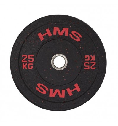 Gumuotas olimpinio grifo svarmuo HTBR25 OLYMPIC PLATE - BUMPER 25 KG HMS(red)