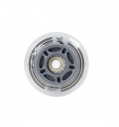 Ratukai riedučiams PU 72x24 82A LED-3 WHITE WHEELS (4 pcs) NILS EXTREME