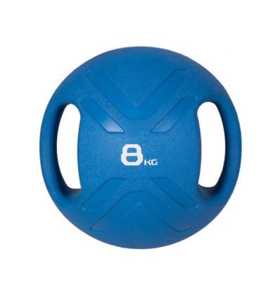 MEDICININIS KAMUOLYS SU RANKENOMIS MULTI GRIP MEDBALL 8kg