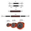 Svorių ir grifo rinkinys SGGX20 DUMBBELL SET-BARBELL 20 KG HMS