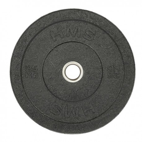 Gumuotas olimpinio grifo svarmuo CHTBR25 BLACK OLYMPIC PLATE - BUMPER 25 KG HMS