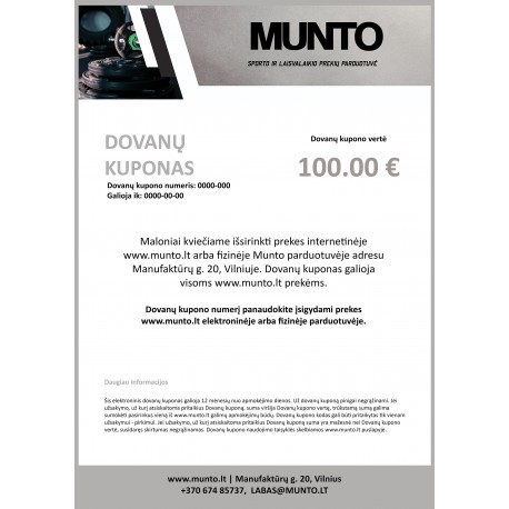 Elektroninis Dovanų kuponas 100 EUR