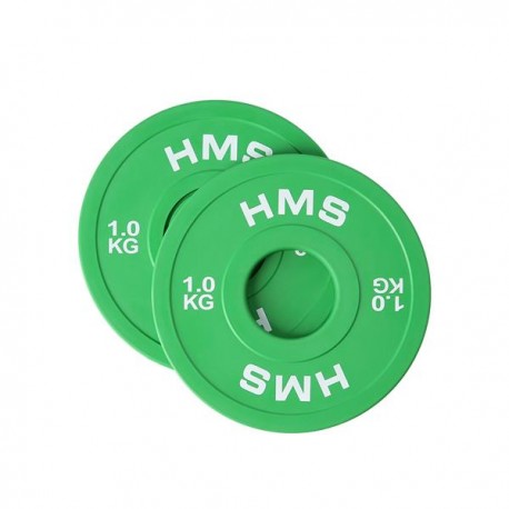 Gumuotas olimpinio grifo svarmuo CBRS10 OLYMPIC BUMPER PLATE 2 x 1 KGS HMS