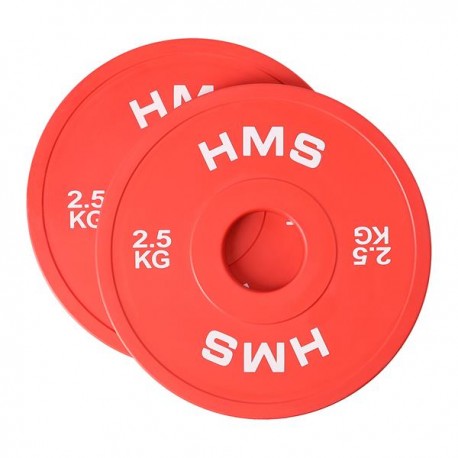 Gumuotas olimpinio grifo svarmuo CBRS25 OLYMPIC BUMPER PLATE 2 x 2.5 KGS HMS