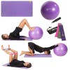 TRENIRUOČIŲ KILIMĖLIS + GIMNASTIKOS KAMUOLYS + PASIPRIEŠINIMO GUMOS SET MFK01 VIOLET + YB03 55CM PURPLE + EXERCISE BAND SET