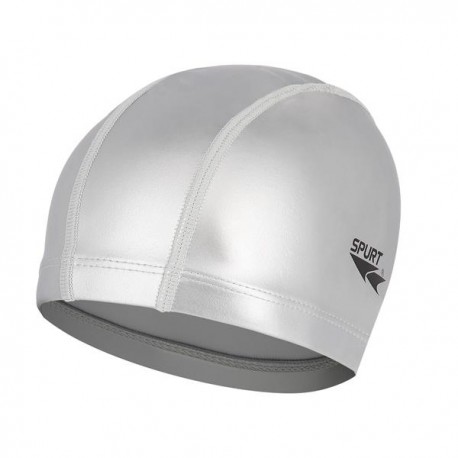 Plaukimo kepuraitė SILICONE/PU SOLID COLOR SR01 SILVER SWIMMING CAP SPURT