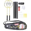 BADMINTONO RINKINYS ALUMTEC 4466 BADMINTON SET YELLOW 2 PCS +3 PCS SHUTTLECOCKS+NET+LINES WISH