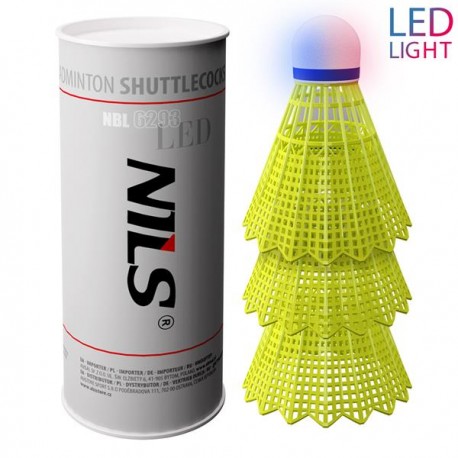 NBL6293 NYLON SHUTTLECOCKS LED MULTICOLOR PACK OF 3 NILS