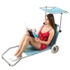 NC3330 BLUE SUN LOUNGER WITH SHADE NILS CAMP