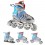 Riedučiai - pačiūžos NH18192 4IN1 GREY/BLUE SIZE M(34-38) IN-LINE SKATES/HOCKEY ICE SKATES