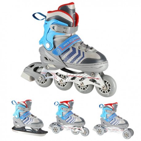 Riedučiai - pačiūžos NH18192 4IN1 GREY/BLUE SIZE L(39-43) IN-LINE SKATES/HOCKEY ICE SKATES