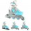 Riedučiai - pačiūžos NH18331 SET 4in1 BLUE SIZE M (35-38) INLINE/ICE-SKATES NILS EXTREME