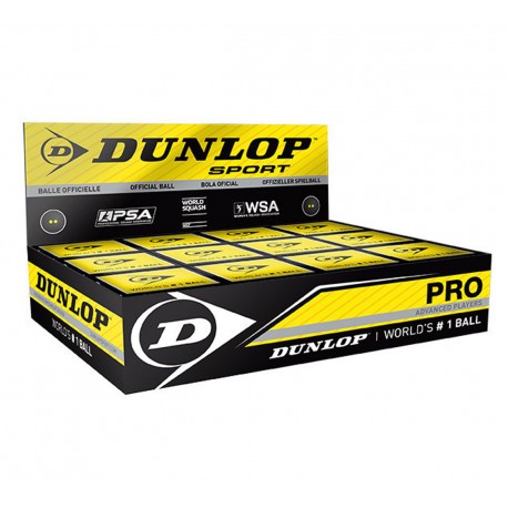 Skvošo kamuoliukas Dunlop PRO 2YellowDot 12-box