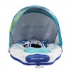 Plaukimo plūduras kūdikiams mėlynas Mambobaby Chest Float with Canopy&Tail-Fish-Blue