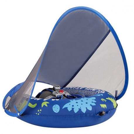 Plaukimo plūduras kūdikiams mėlynas Mambobaby Self inflating Chest Float with Canopy-Blue