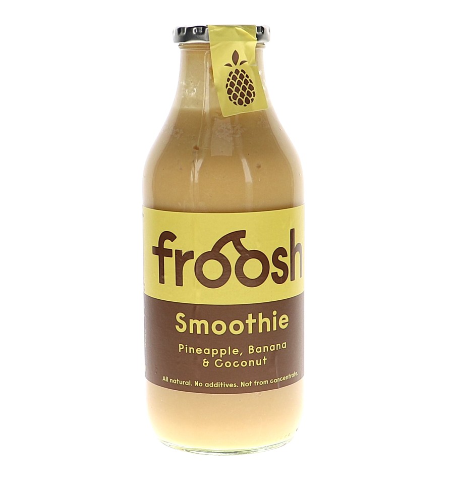 Vaisių kokteilis smoothie ananasų, bananų ir kokoso FROOSH, 250 ml